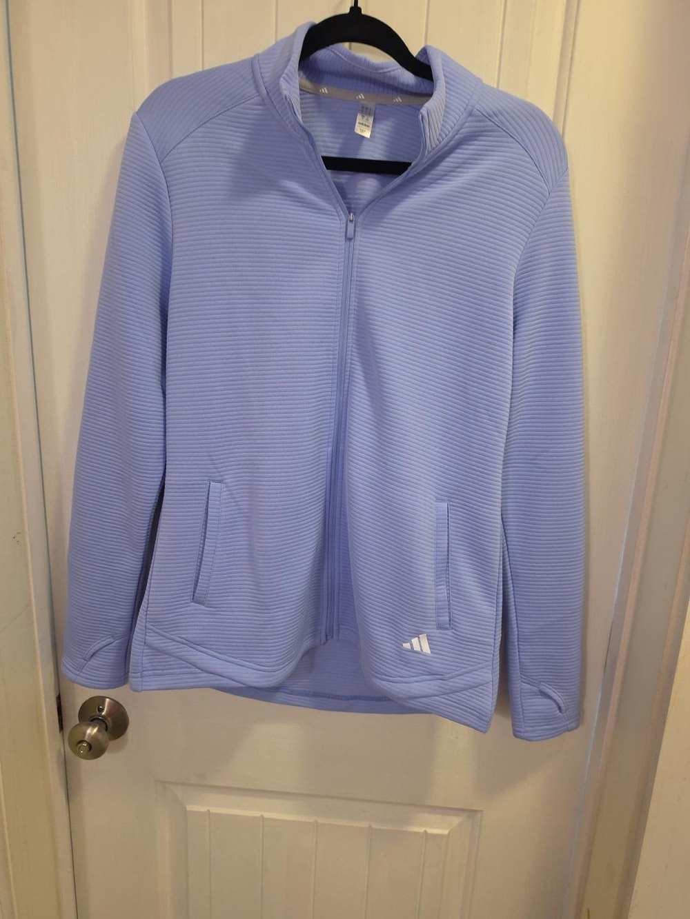 Adidas Lavender Ribbed Full Zip Performance Jacket Women’s XL